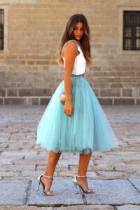 mavi tül etek modeli