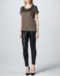 siyah payetli abiye pantolon
