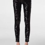 siyah payetli tayt modeli