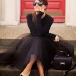 siyah tül etek modeli