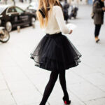 siyah tül etek modeli