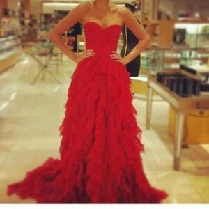 kırmızı abiye elbise