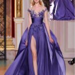 mor abiye elbise modeli