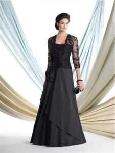 bolerolu gece elbisesi