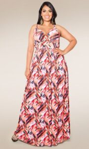 büyük beden uzun elbise modeli