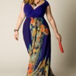 büyük beden uzun yazlık elbise modeli