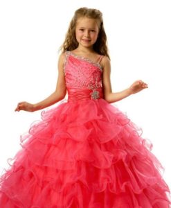 kız çocuk kırmızı gelinlik modeli