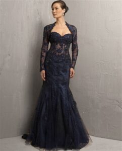 siyah bolerolu abiye elbise modeli