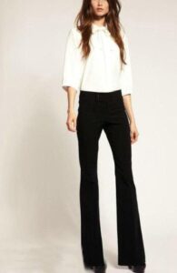 siyah ispanyol paça pantolon modeli