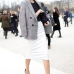 beyaz klasik etek modeli