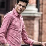 çizgili pembve erkek gömlegi