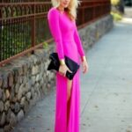 fuşya abiye elbise modeli