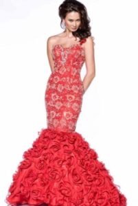 kırmızı balık elbise modeli