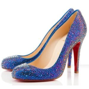 payetli mavi abiye ayakkabı modeli