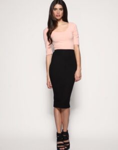 siyah düz kalem etek modeli