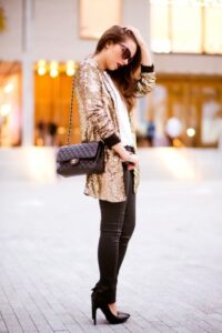 uzun payetli ceket modeli