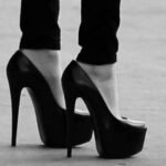 siyah platform topuk ayakkabı