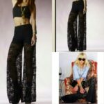 siyah dantel pantolon modeli