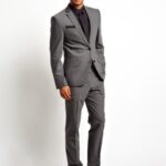 gri slim fit takım elbise modeli