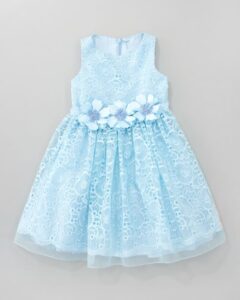 kız çocuk mavi abiye elbise modeli