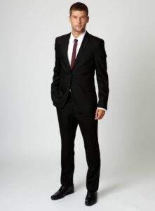 siyah slim fit takım elbise modeli