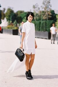 beyaz gömlek elbise modelleri