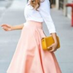 yüksek bel midi etek modeli