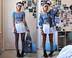 yüksek bel mini etek modeli