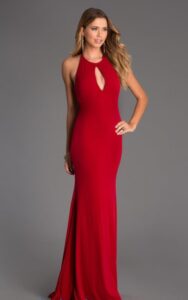 kırmızı uzun abiye elbise modeli