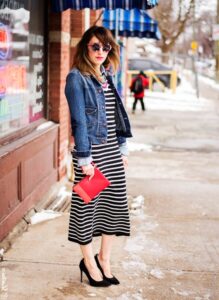 çizgili kazak elbise modeli