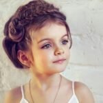 kız çocuk örgülü topzu modeli