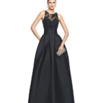 siyah uzun abiye elbise modeli