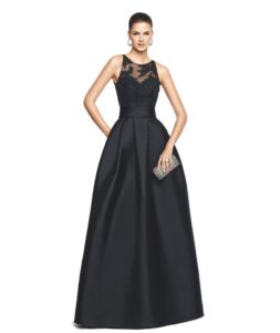 siyah uzun abiye elbise modeli