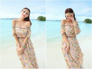 çiçekli elbise modeli