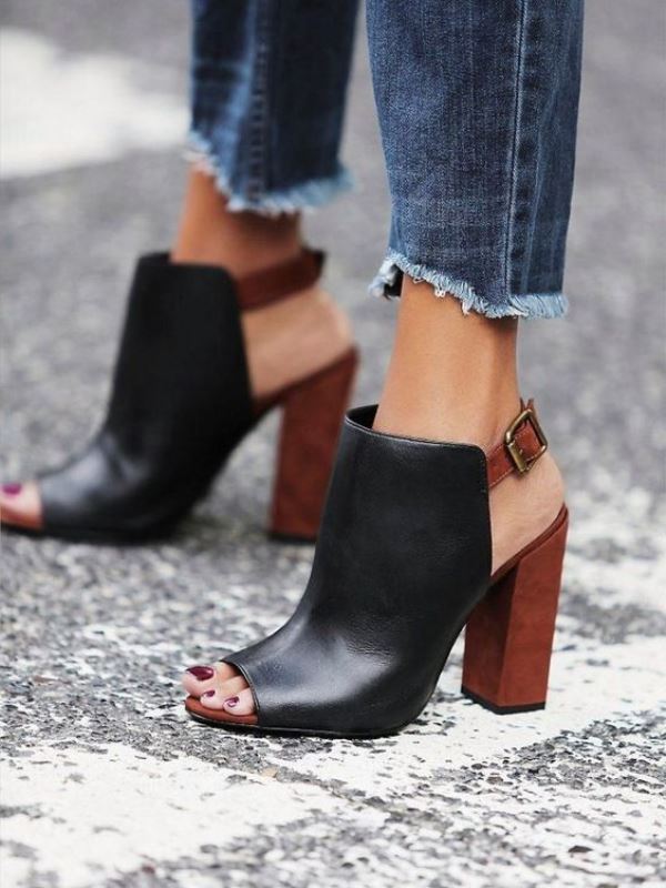 kalın topuk sandalet modeli