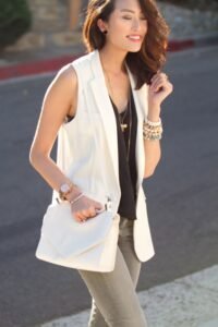 kolsuz blazer ceket modeli beyaz