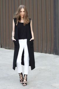 uzun kolsuz blazer ceket modeli