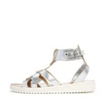 gümüş rengi kalın taban sandalet modeli