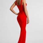 kırmızı abiye elbise modeli