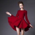 kışlık kırmızı elbise modeli