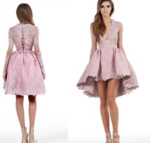 arkası uzun mezuniyet elbise modeli