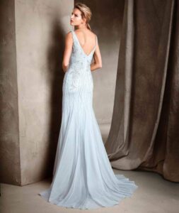 cam göbeği uzun abiye elbise modeli