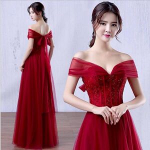 omuz dekolteli abiye elbise modeli