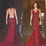 sırt dekolteli abiye elbise modeli