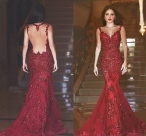 sırt dekolteli abiye elbise modeli