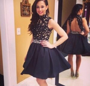 siyah mini mezuniyet elbisesi