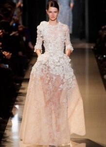 transparan detaylı abiye elbise modeli