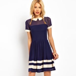 lacivert günlük elbise modeli