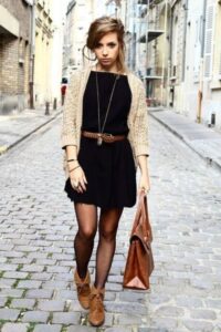 siyah günlük elbise modeli