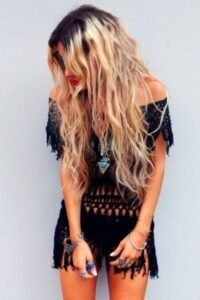 siyah dantel plaj elbisesi modeli